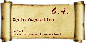 Ogrin Augusztina névjegykártya